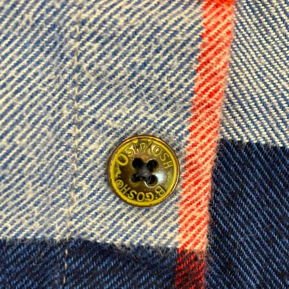 Multicolor Plaid Button Down Shirt with Hood - Picture 4 of 11